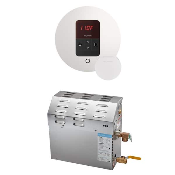Mr. Steam MS 15 kW (15000 W) Steam Shower Generator Package with Round iTempo Control in White