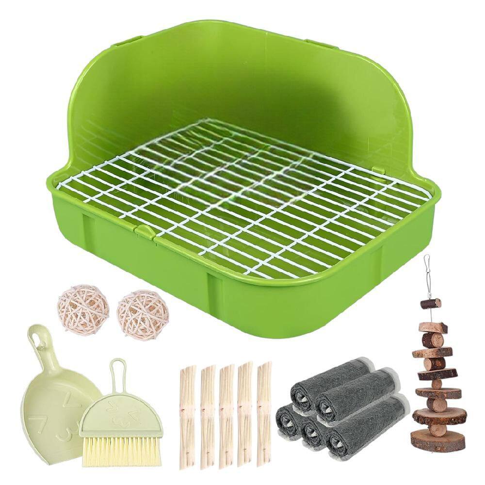 Green Rabbit Litter Box Toilet, Plastic Square Cage Potty Trainer for Small Animals price history on PriceWatchPro