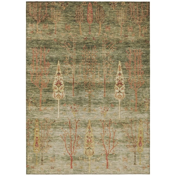 Chantille Machine Washable Indoor/Outdoor Abstract ACN1922 Aloe 5 ft. x 7 ft. 6 in. Area Rug