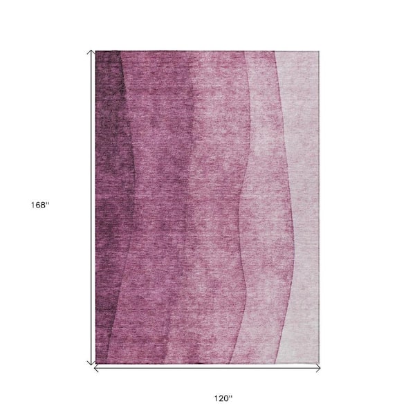 Merlot, Blush, Pink 10 ft. x 14 ft. Woven Abstract Polyester Rectangle Indoor / Outdoor Area Rug