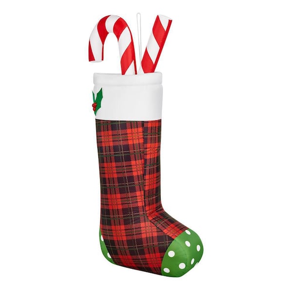 3.5 ft LED Hanging Plaid Stocking