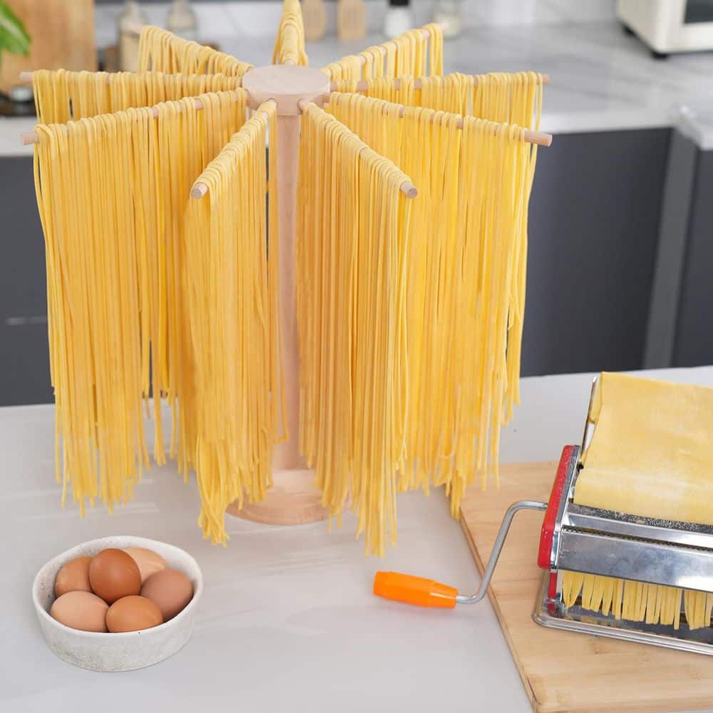 Collapsible 9-Tier Natural Wood Kitchen Pasta Drying Rack and Multi-Purpose Holder price history on PriceWatchPro