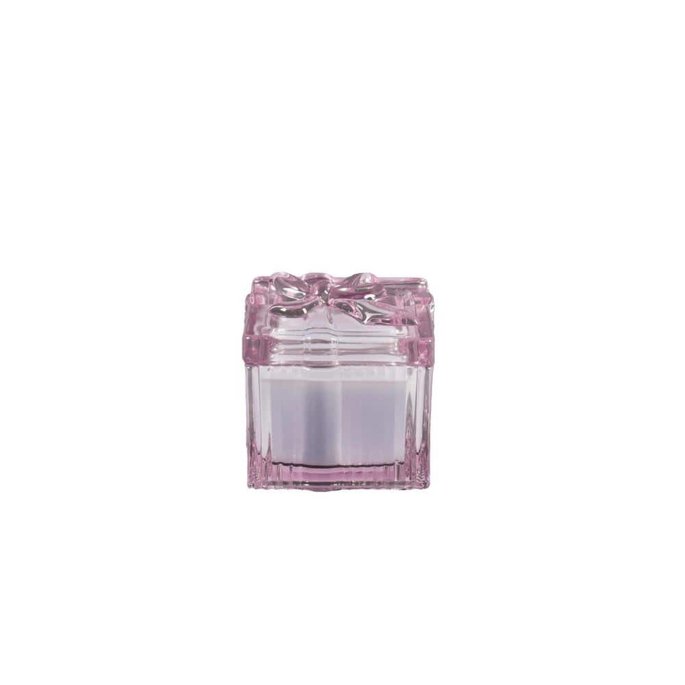 4.25"D Glass Candle w/lid Frosted Peony (15 oz)