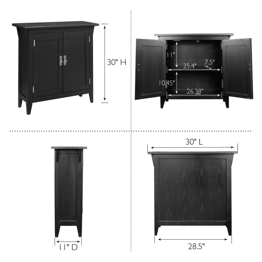 Mission Country 30" Black Freestanding Adjustable Shelf Cabinet