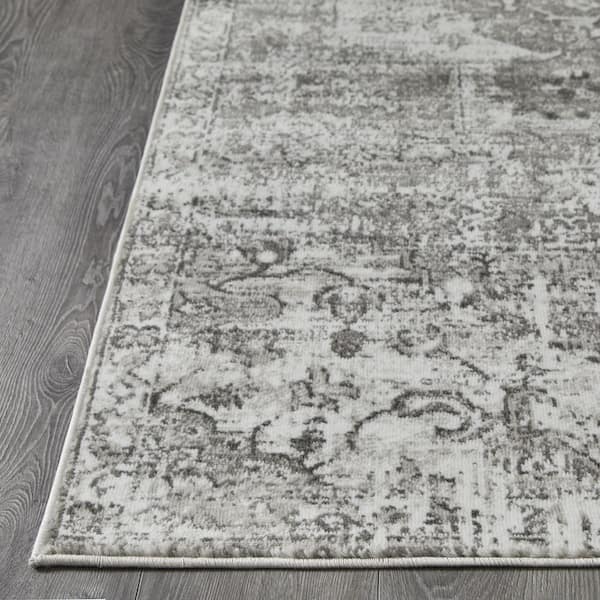 Rhane Alemern Gray 3 ft. 3 in. x 5 ft. 3 in. Oriental Polypropylene Area Rug