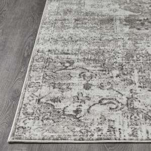 Rhane Alemern Gray 9 ft. 10 in. x 12 ft. 10 in. Oriental Polypropylene Area Rug