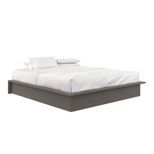 DHP Kristian Gray Linen King Size Upholstered Platform Bed