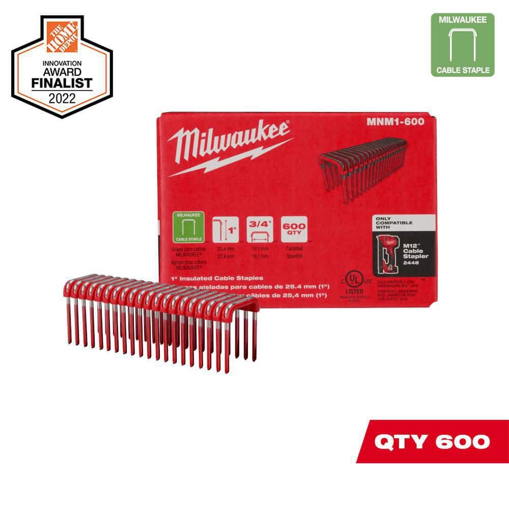 Milwaukee in. Insulated Cable Staples for M12 Cable Stapler (600 Per Box)  MNM1-600 The Home Depot