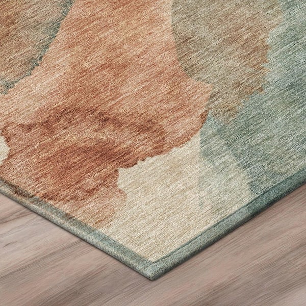 Chantille Machine Washable Indoor/Outdoor Abstract ACN2949 Seafoam 5 ft. x 7 ft. 6 in. Area Rug