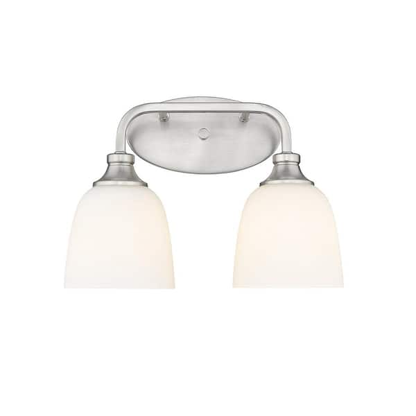 Millennium Lighting Alberta 15 In 2 Light Brushed Nickel Vanity Light   Brushed Nickel Millennium Lighting Vanity Lighting 491002 Bn 64 600 