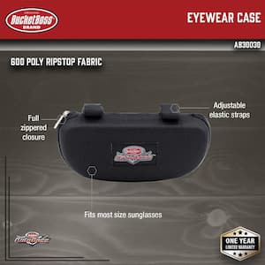Auto Boss Interior Car Accessory Eyewear Visor Case with Adjustable Elastic Strap and Zip Closure in Black