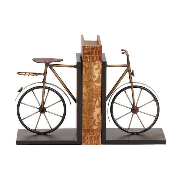 Black Metal Bike Bookends (Set of 2)