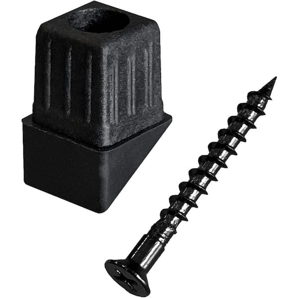 4.49 in. H x 7.05 in. W Black Nylon Anti-UV Stair Railing Kit for 25-35° Balusters Fast Install 100 pieces Aluminum