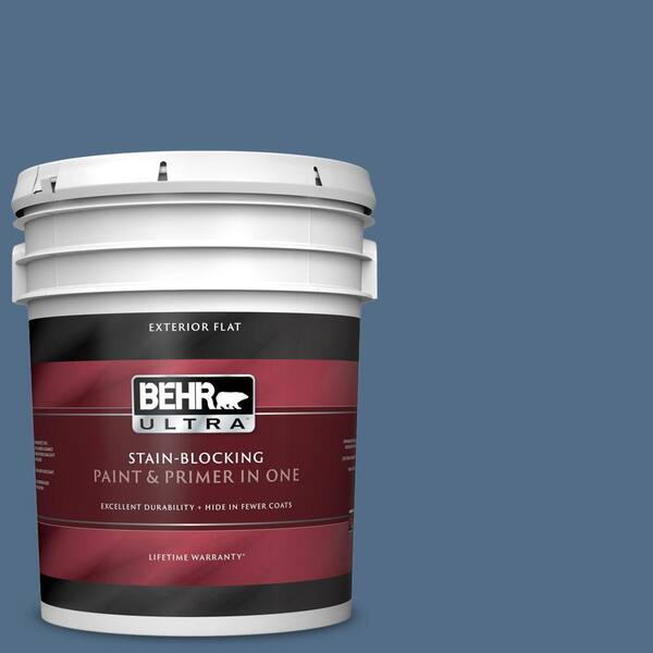 BEHR ULTRA 5 gal. #UL240-20 Sausalito Port Flat Exterior Paint and Primer in One