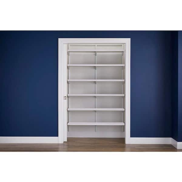Easy Track 4-ft to 8-ft W x 6-ft H White Solid Shelving Wood Closet System