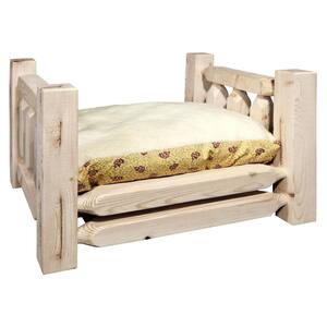 white dog bed frame