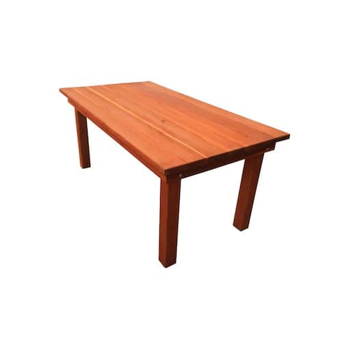 Farmhouse Heart Stained Redwood Outdoor Dining Table
