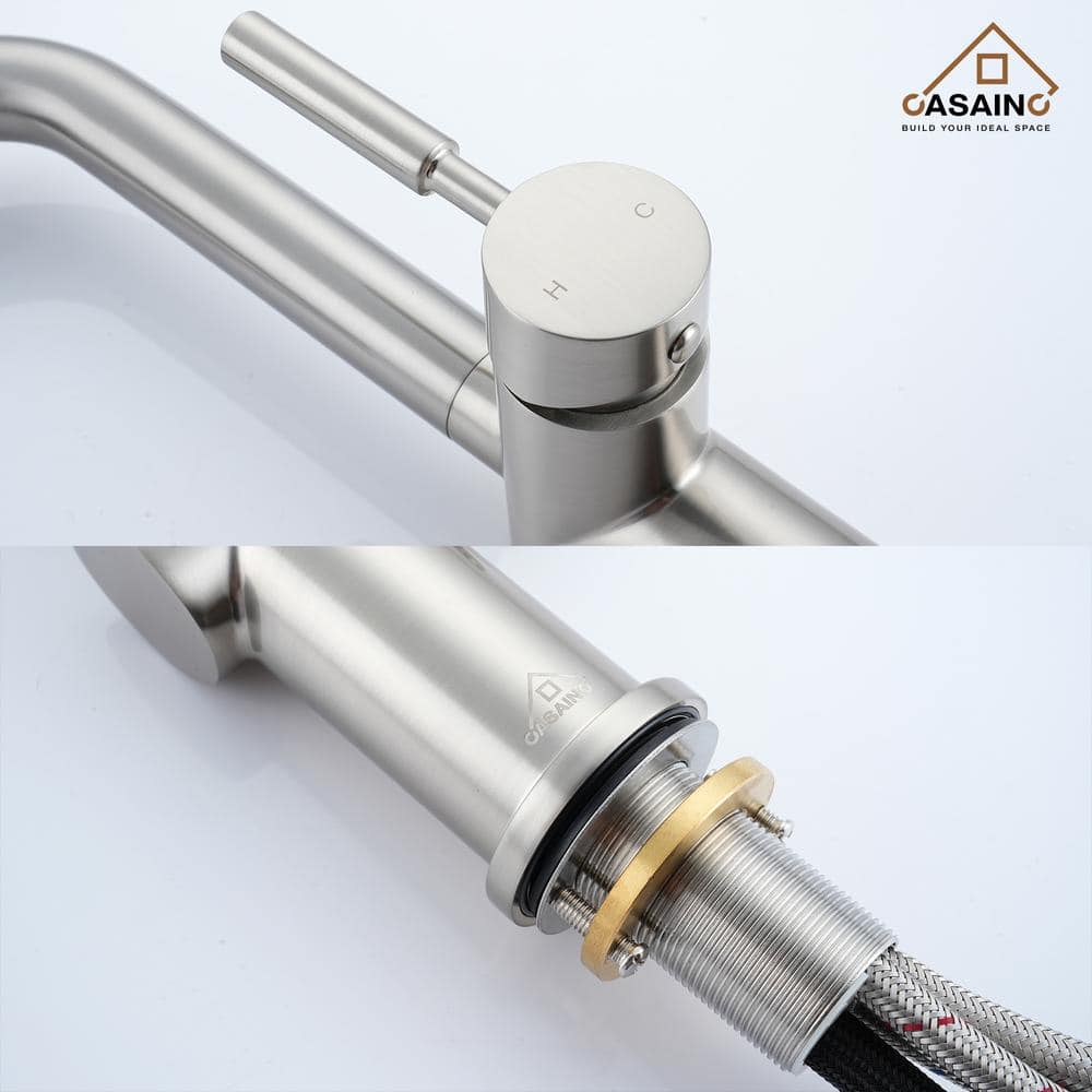 Brushed Nickel Single-Handle Pull-Out Spray Kitchen Faucet