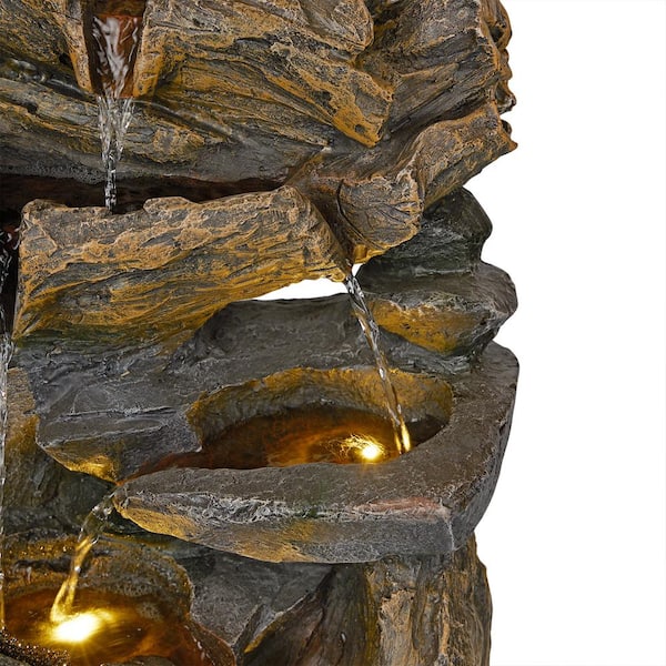 フォンテーヌFONTAINE Watnature 43.7in Resin Modern Indoor Outdoor Fountain -5