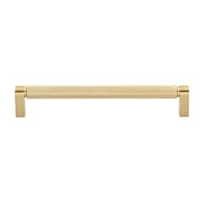 7-9/16 in. CC 192mm Satin Gold Solid Knurled Bar Pull (10 Pack)