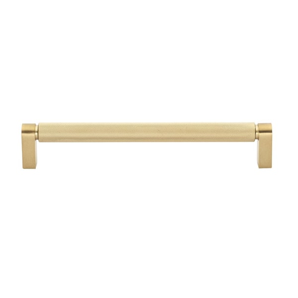 7-9/16 in. CC 192mm Satin Gold Solid Knurled Bar Pull (10 Pack) 4788 ...