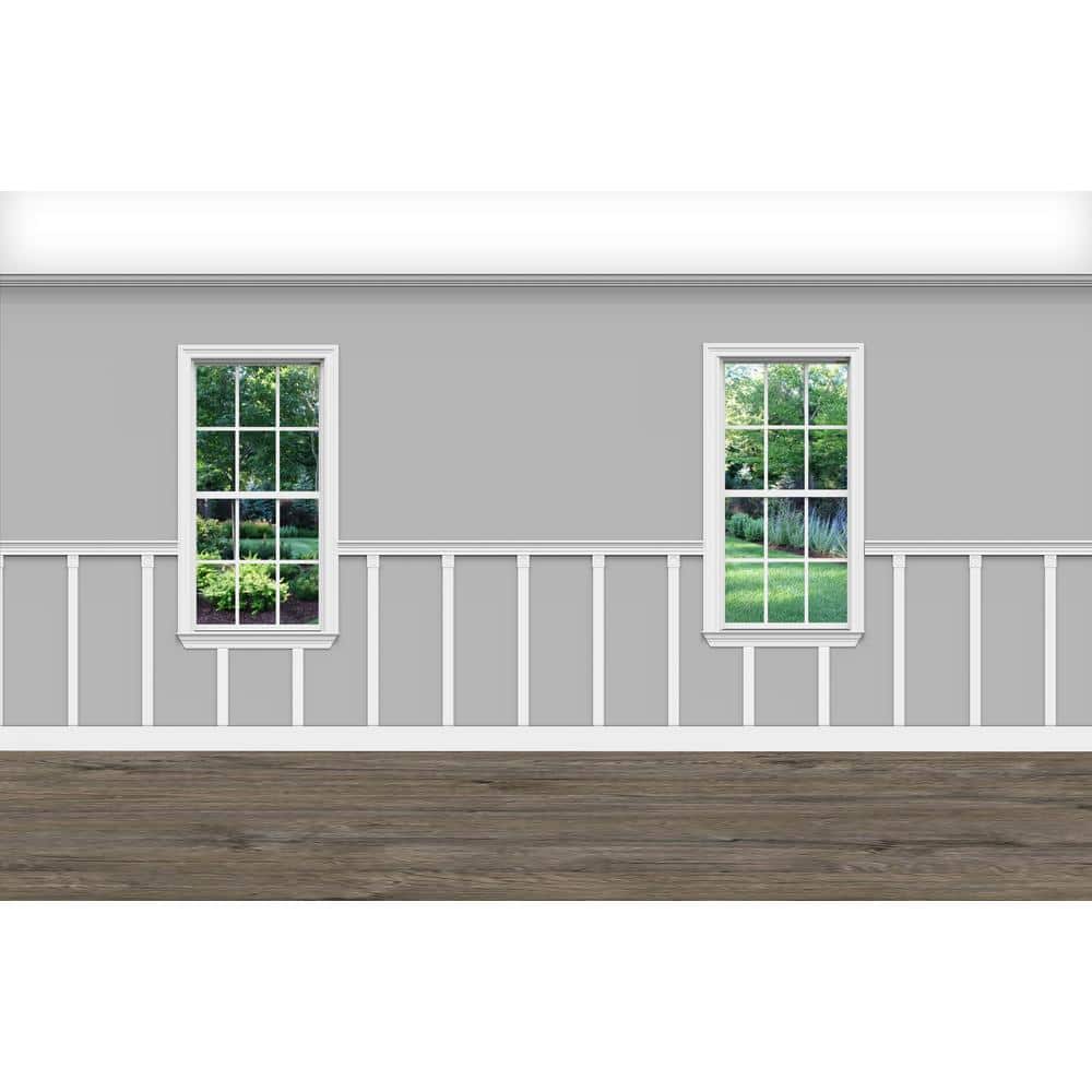 Ornamental Mouldings .75 in. D x 44 in. W x 94. in. L Unfinished Aspen Wood Lauren Wainscot Kit Panel Moulding
