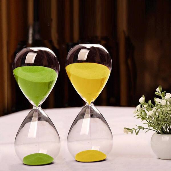 Afoxsos Green Sand Hourglass 15-Minutes Timer with Durable Glass