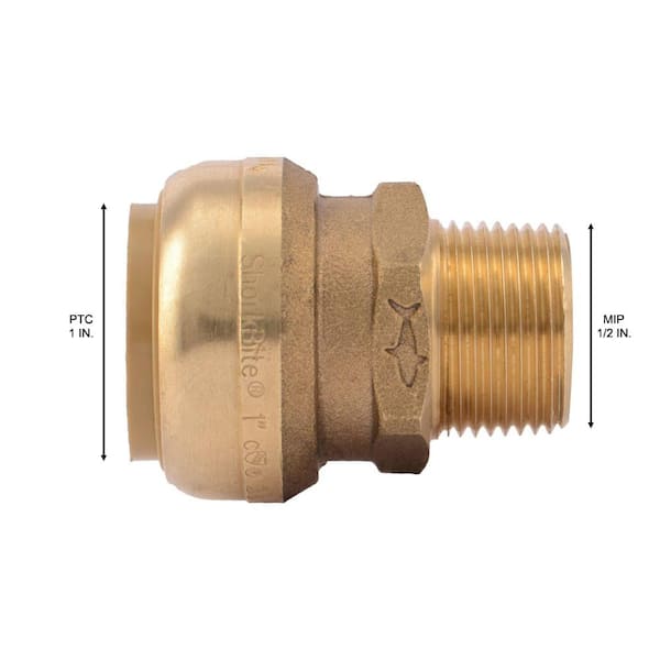 SharkBite 1/2” X 3/4” MHT Garden Valve – Multi-Turn Push-to-Connect Brass Fitting For PEX, Copper, CPVC, PE-RT & HDPE (No Tools, No Soldering)