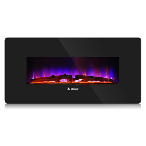 TURBRO 36 in. 4780 BTU Modern Fireplace Convective Electric Wall-Mounted Heater with Optional Standing Base