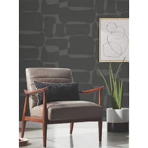 Black and Metallic Block Metallic Non-Pasted Paper Wallpaper