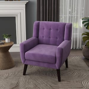 Purple Velvet Upholstery Arm Chair (Set of 1)