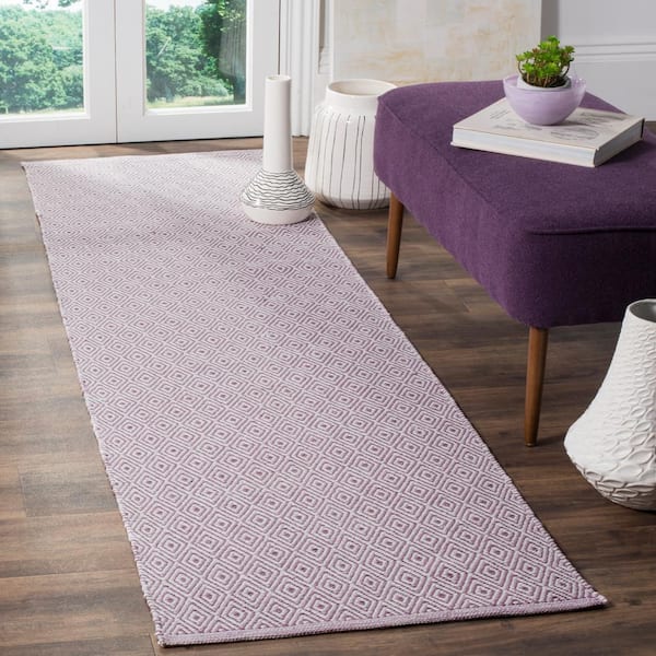Montauk Ivory/Purple 2 ft. x 8 ft. Geometric Runner Rug