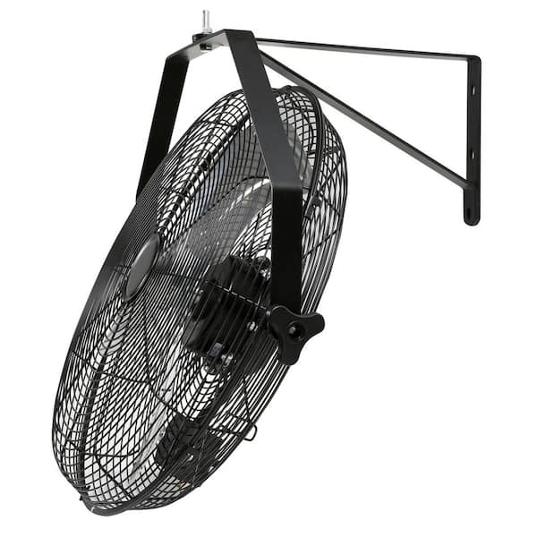 18-in. Wall Mount Fan (Set of 2) Manual 360° Tilt Adjustable, 3-Speed High Velocity Up to 4000 CFM Black