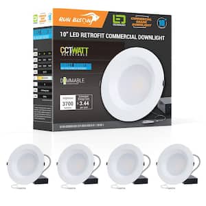 10 in. CCT and Wattage Selectable New Construction or Remodel IC Rated Integrated LED Commercial Downlight (4-Pack)