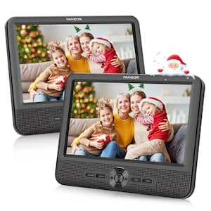 720p Portable Dual Car DVD Player with 5 hrs Rechargeable Battery Last Memory, AV Out & in Supported USB/SD/Sync TV