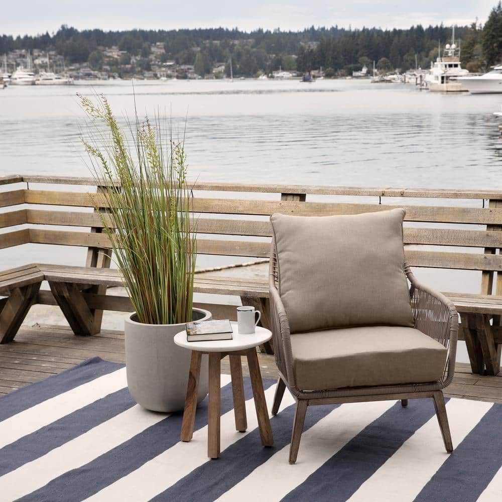 Natural Tan Recycled Fabric Outdoor Deep Seat Cushion Set
