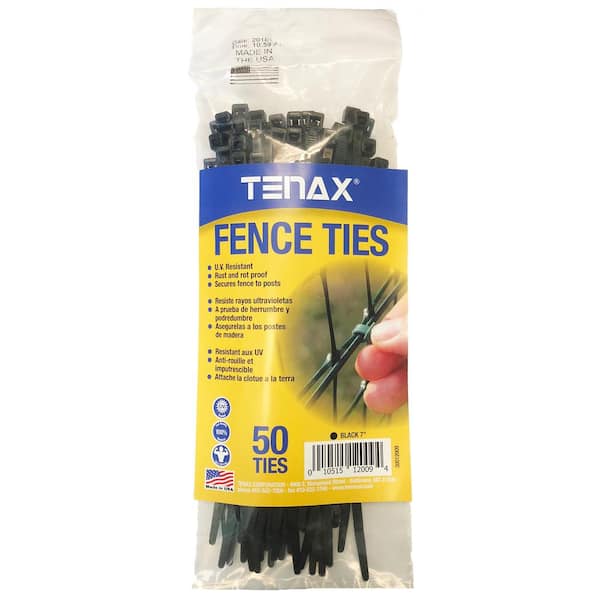 Tenax 1/8 in. x 1/8 in. x 7.5 in. Black Poly Fence Ties (50-Pack)