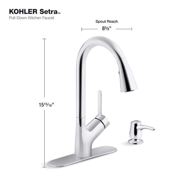 Setra Single-Handle Semi-Professional Kitchen Sink Faucet with Soap  Dispenser in Vibrant Brushed Moderne Brass