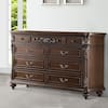 Benjara 17 in. Brown 9 Drawers Dresser with Molded Details and Metal Handle BM232910