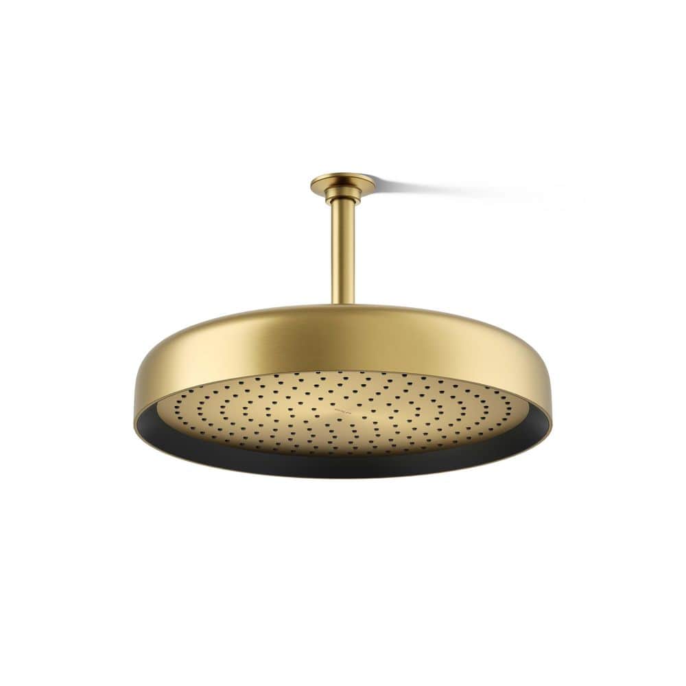 Statement 1-Spray Patterns with 2.5 GPM 12 in. Wall Mount Fixed Shower Head in Vibrant Brushed Moderne Brass price history on PriceWatchPro