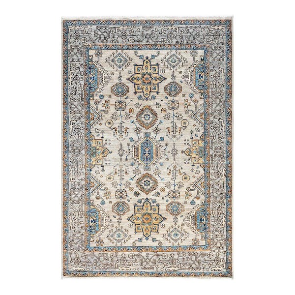 Serapi Beige 4 ft. x 6 ft. Tribal Wool Indoor Area Rug