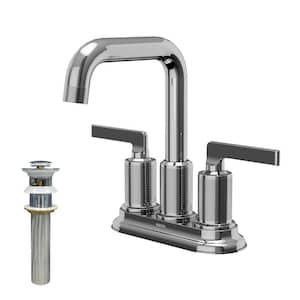 Gillingham Centerset 2-Handle Two Hole Bathroom Faucet with Matching Pop-up Drain in Chrome