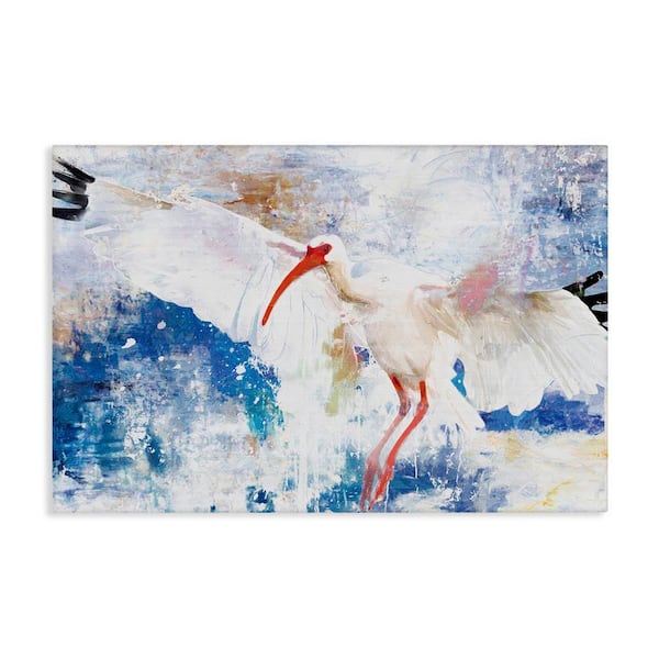 Stupell Industries Flying Stork Bird by Porter Hastings Unframed Animal Graphic Art Print 30 in. x 45 in.