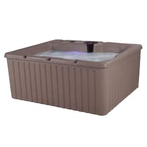 Current 14-Jet 120 V Hot Tub, Seats 3-4, 3 Passive Therapy Seats Plus Full Body Massage Lounger, Millstone