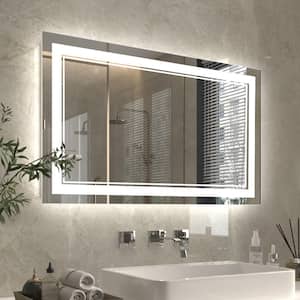 40 in. W x 24 in. H Rectangular Frameless Anti-Fog Wall Mount Bathroom Vanity Mirror