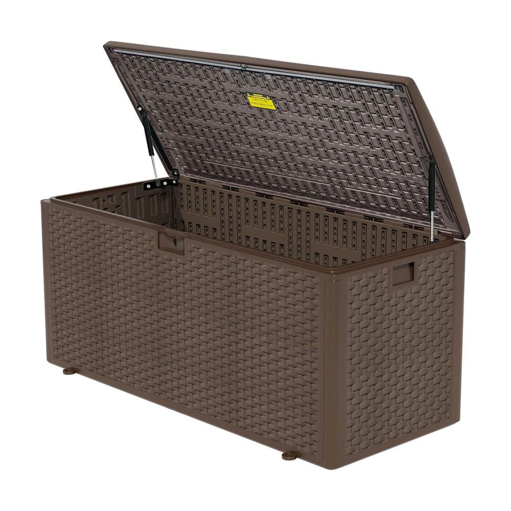 Outdoor Brown 150 Gal. Resin Deck Box