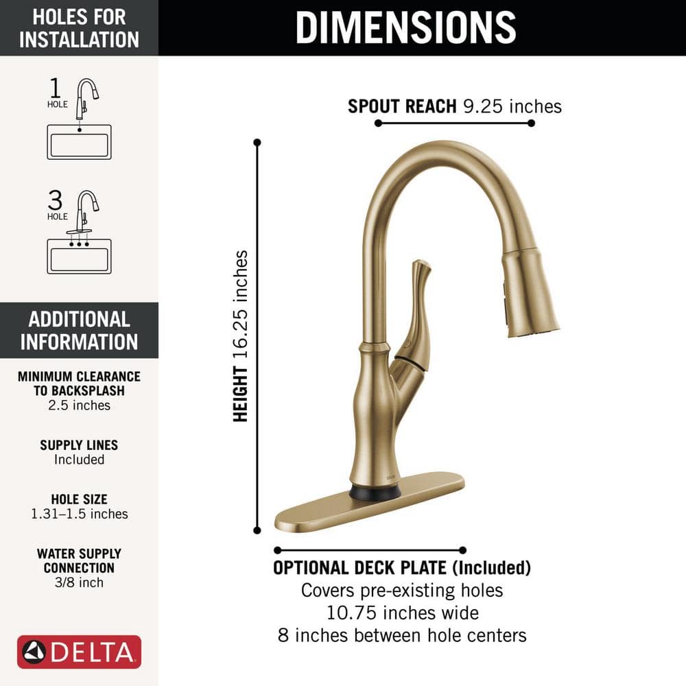 Champagne Bronze Touch Kitchen Faucet with Pull-out Spray