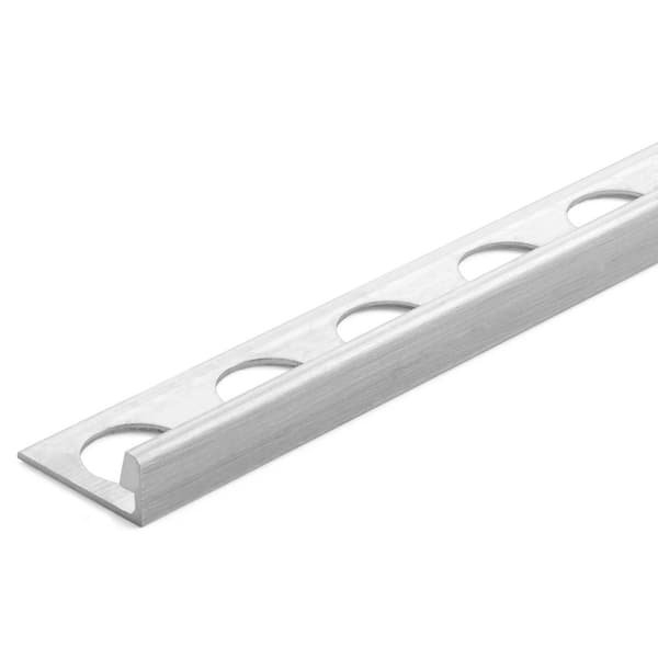 TrimMaster Textured Oyster 3/8 in. x 98.5 in. Aluminum L-Shape Tile Edging Trim