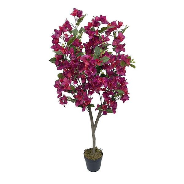 3.93 ft. Artificial Bougainvillea Tree in Black Pot, Plant Bougainvillea Tree with Real Touch Leaves, Decor