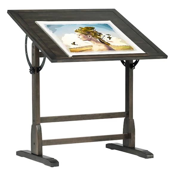 Studio Designs Vintage Wood Drawing/Drafting Table with 36 in. Wide  Adjustable Top 13334 - The Home Depot